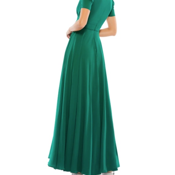 MAC DUGGAL Chiffon Bridesmaid Bridal Prom Formal Cocktail Long Gown • size 14 NW - Picture 2 of 3